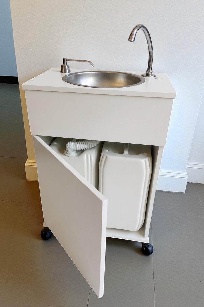 Portable Sink with Submersible Pump | Mobile Hand Wash Station | Compact Rolling Sink for Salons, Clinics, Events & Offices