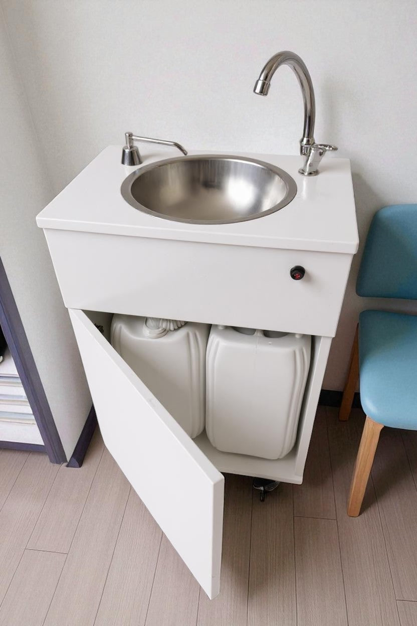 Portable Sink with Hydro Pump | Mobile Hand Wash Station | Silent Electric Water Pump Sink | Rolling Hygiene Unit for Clinics, Salons, Offices