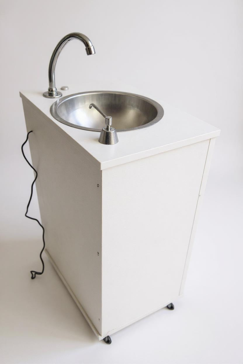 Portable Sink with Submersible Pump | Mobile Hand Wash Station | Compact Rolling Sink for Salons, Clinics, Events & Offices