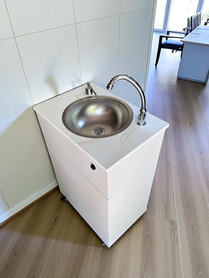 Portable Sink with Hydro Pump | Mobile Hand Wash Station | Silent Electric Water Pump Sink | Rolling Hygiene Unit for Clinics, Salons, Offices
