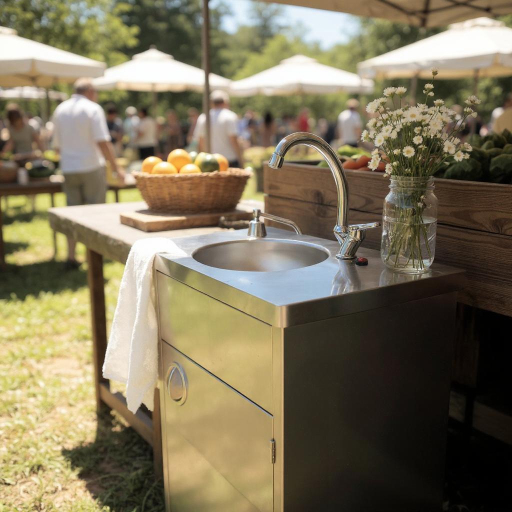 Stainless Steel Portable Sink with Hydro Pump | Rolling Hand Wash Station for Salons, Clinics, Events | Adjustable Faucet | Compact & Modern Design