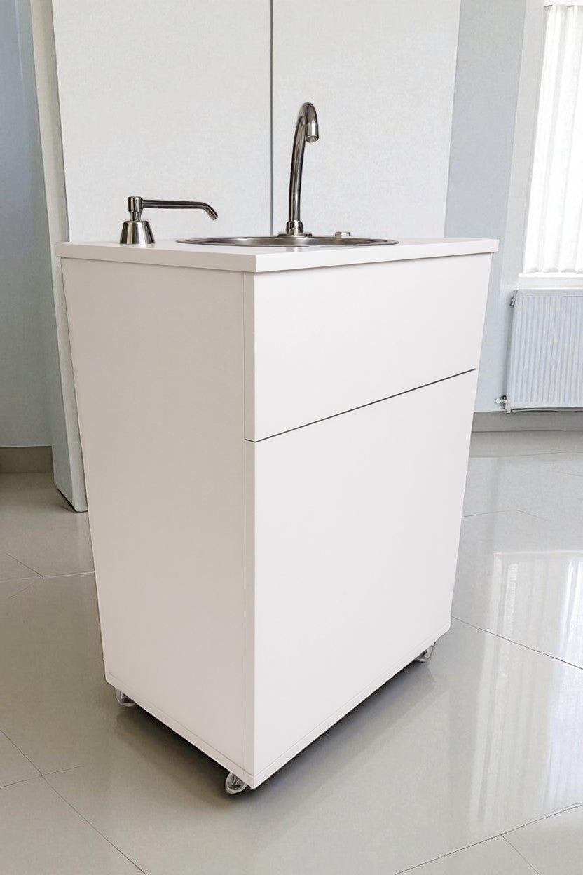 Portable Sink with Submersible Pump | Mobile Hand Wash Station | Compact Rolling Sink for Salons, Clinics, Events & Offices