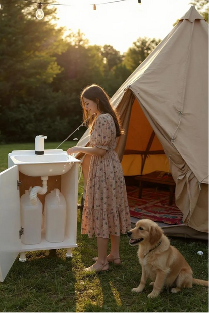 Portable Hand Wash Sink Station - Self-Contained Mobile Basin for Outdoor Events, Food Stalls, Camping, Workshops & Hygiene Needs